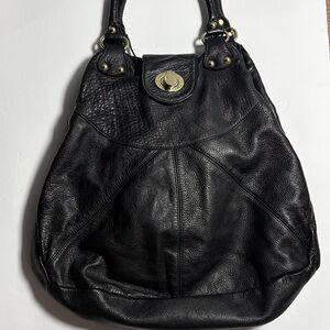 Anna Corinna Chic Black Leather Shoulder Bag